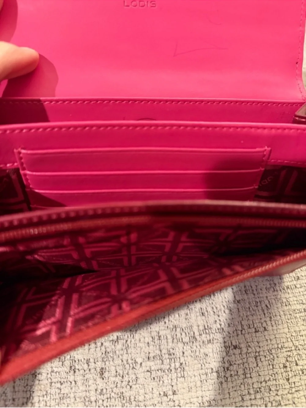 Lodis Burgundy Envelope Flap Wallet 7.5x4.5